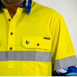 Dollys Dream Unisex Hi Vis Half Button Shirt - Yellow