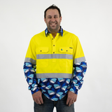 Dollys Dream Unisex Hi Vis Half Button Shirt - Yellow