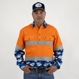 Dollys Dream Unisex Hi Vis Half Button Shirt - Orange