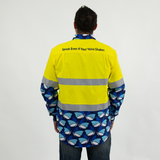 Dollys Dream Unisex Hi Vis Half Button Shirt - Yellow