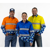 Dollys Dream Unisex Hi Vis Half Button Shirt - Orange