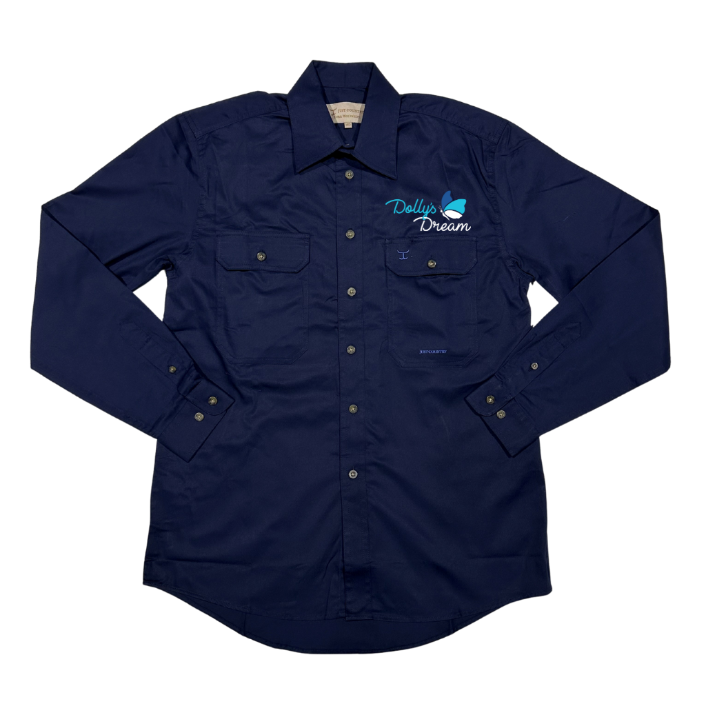 Dolly's Dream Mens Full Button Shirt - Navy