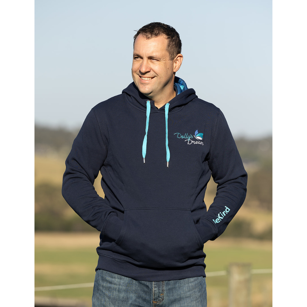 Dollys Dream Mens Butterfly Hoodie - Navy