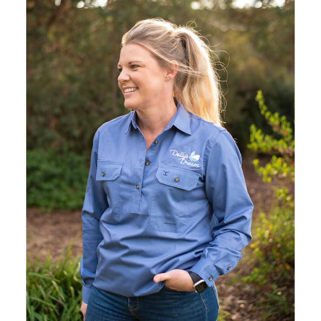 Dollys Dream Womens Half Button Shirt