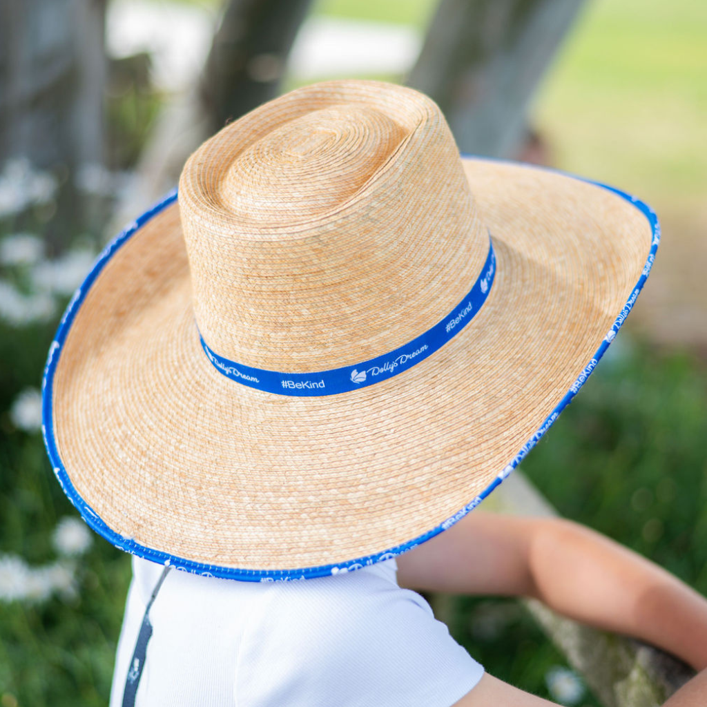 Dollys Dream Sunbody Palm Leaf Hat - Oak/Royal