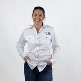 Dollys Dream Womens Full Button Shirt - White