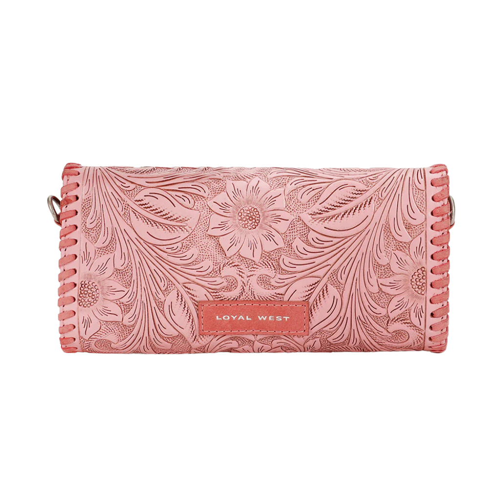 Loyal West Elena Mini Bag - Pink Hand Tooled Leather
