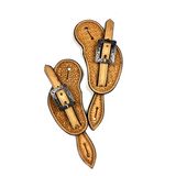 Ezy Ride Youth Spur Strap - Cowboy shape w/Stamping and Square Silver Buckle