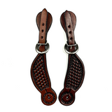 Ezy Ride Youth Spur strap - Basket Stamped Dark Tan