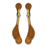 Ezy Ride Youth Spur Strap - Basket Stamped Natural Harness