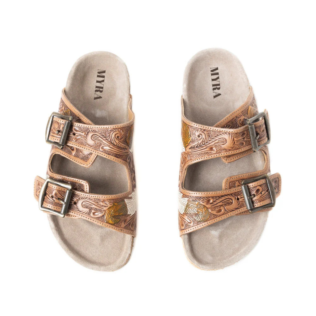 Falling Feather Sandals - Dark Brown