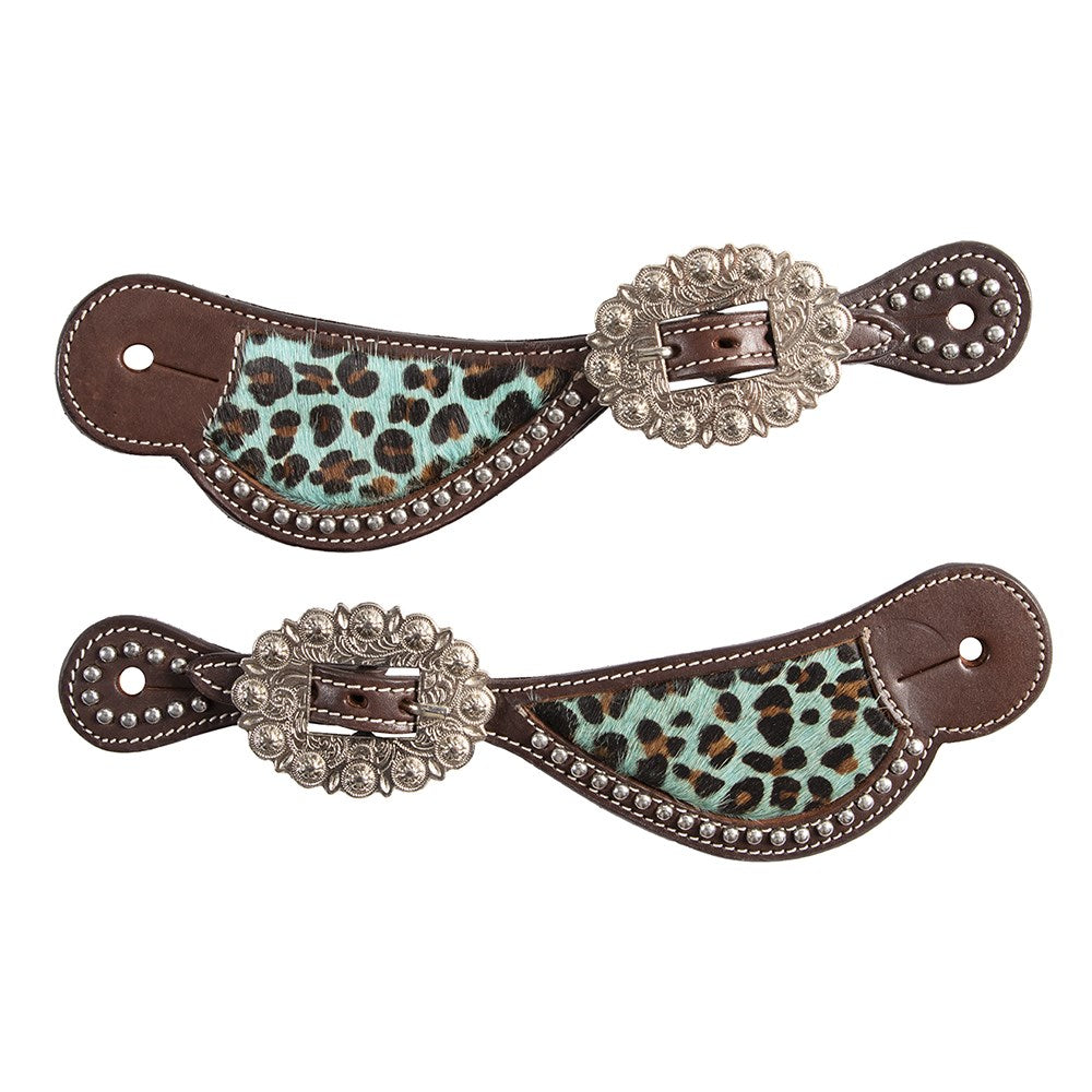 Fort Worth Leopard Spur Straps - Green