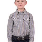 Hard Slog Kids Cane Shirt - Navy/Tan