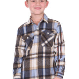 Hard Slog Kids Victor Thermal Shirt- Tan/Light Blue