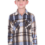 Hard Slog Kids Victor Thermal Shirt- Tan/Light Blue
