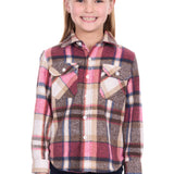 Hard Slog Kids Ori Thermal Shirt- Pink/Tan