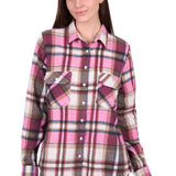 Hard Slog Womens Ori Thermal Shirt - Pink/Tan