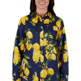 Hard Slog Womens Sana Shirt - Navy/Yellow
