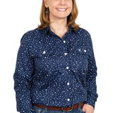Just Country Womens Abbey Full Button Shirt - Navy Stars
