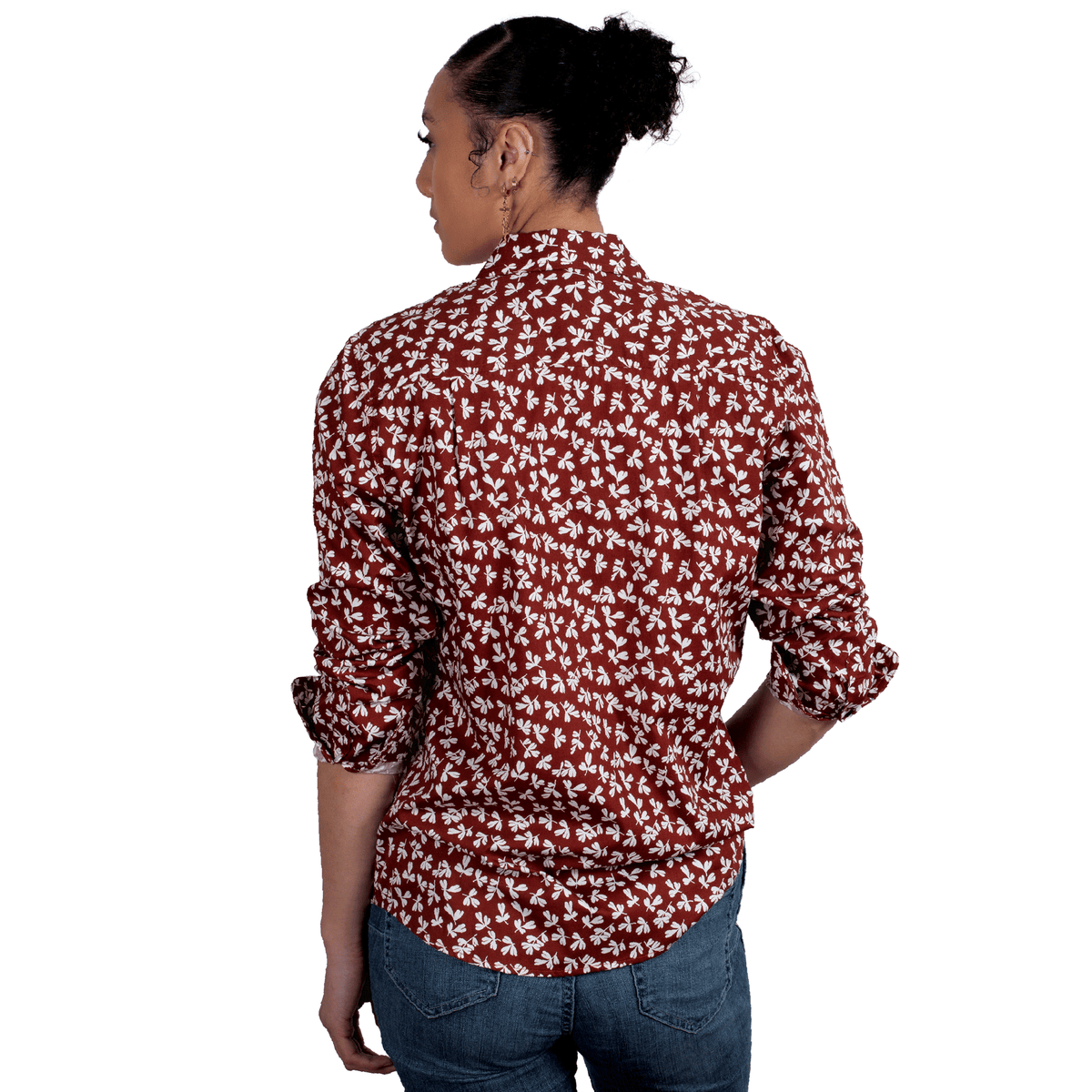 Just Country Womens Abbey Full Button Shirt - Cinnamon Leaves