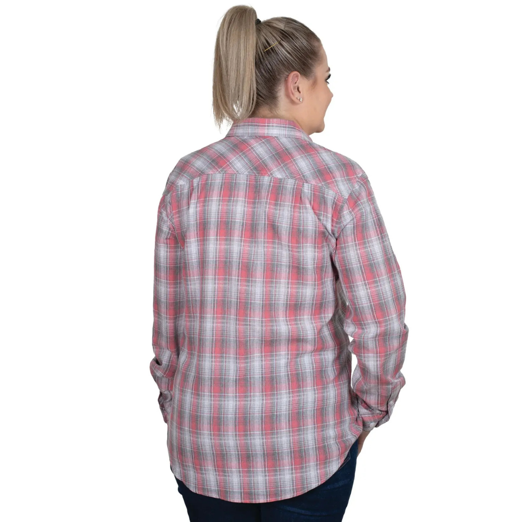 Just Country Abbey Full Button Print Shirt - Cherry Blosson/Slate Check
