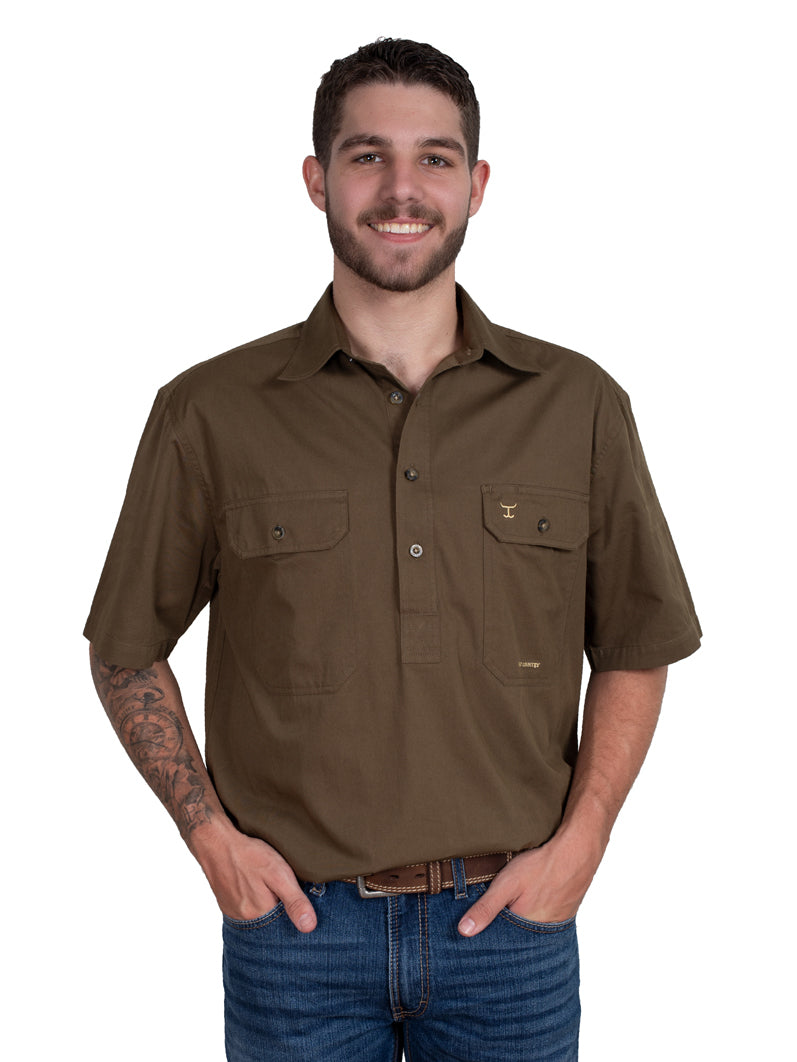 Just Country Mens Adam Workshirt - Bark