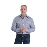 Just Country Mens Austin Shirt - Led Grey/White Black Plaid