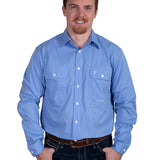 Just Country Mens Austin Full Button Shirt - Cornflower Check