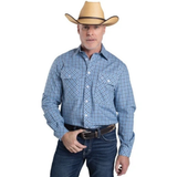 Just Country Mens Austin Shirt - Marine Blue/Navy White Plaid