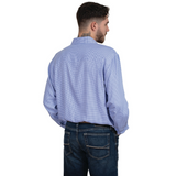 Just Country Mens Evan Bamboo Blend Shirt - Blue Houndstooth