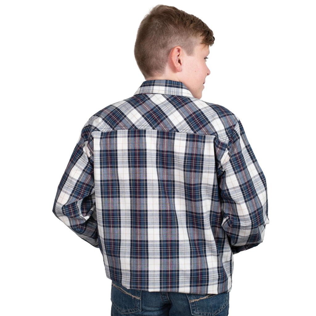 Just Country Boys Brayden Half Button shirt - Navy/Red Plaid