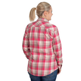 Just Country Womens Brooke Flannel Shirt - Pink Chocolate/Stone