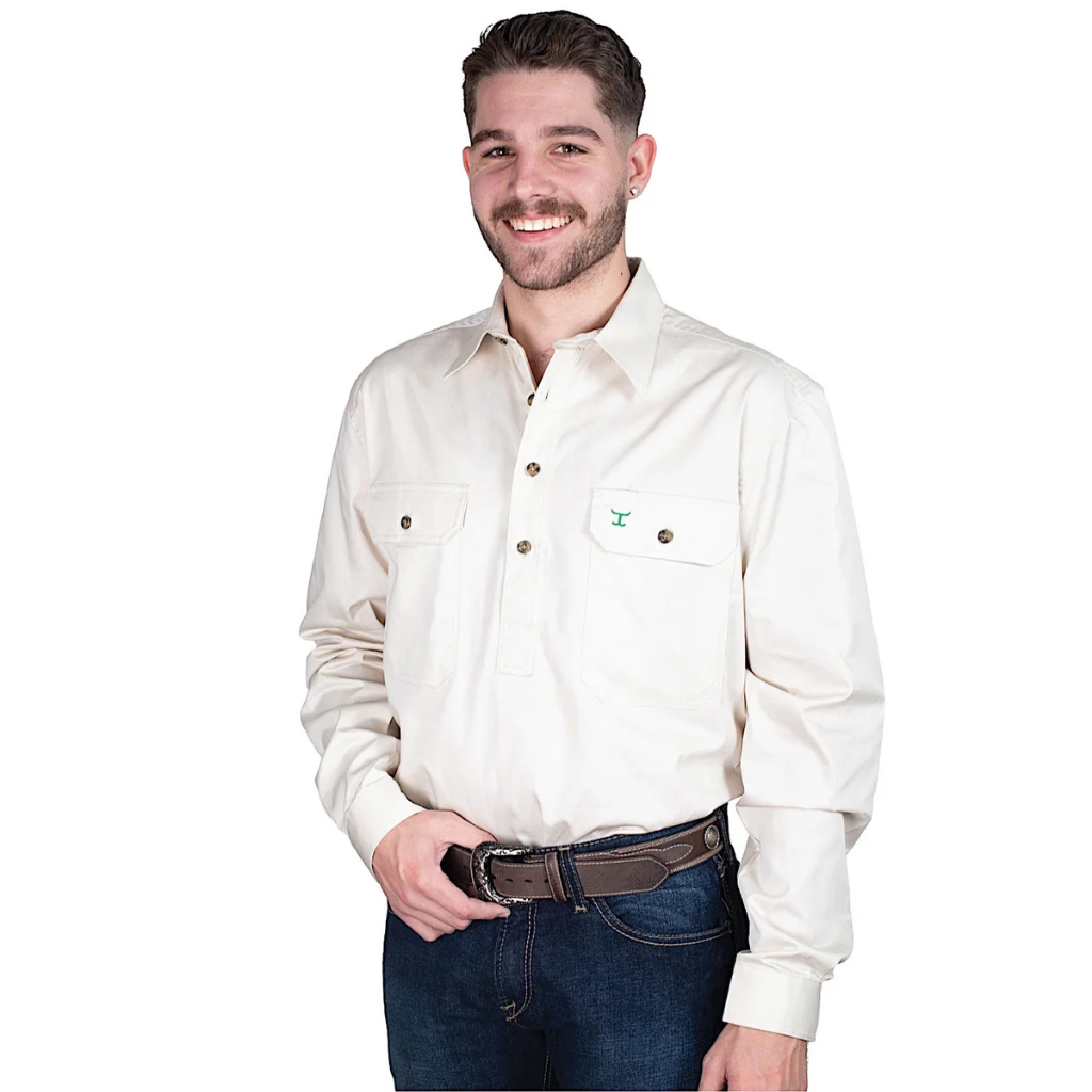 Just Country Mens Cameron Workshirt - Oat
