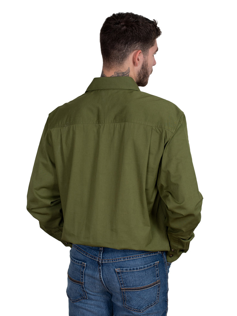 Just Country Mens Cameron Workshirt - Olive