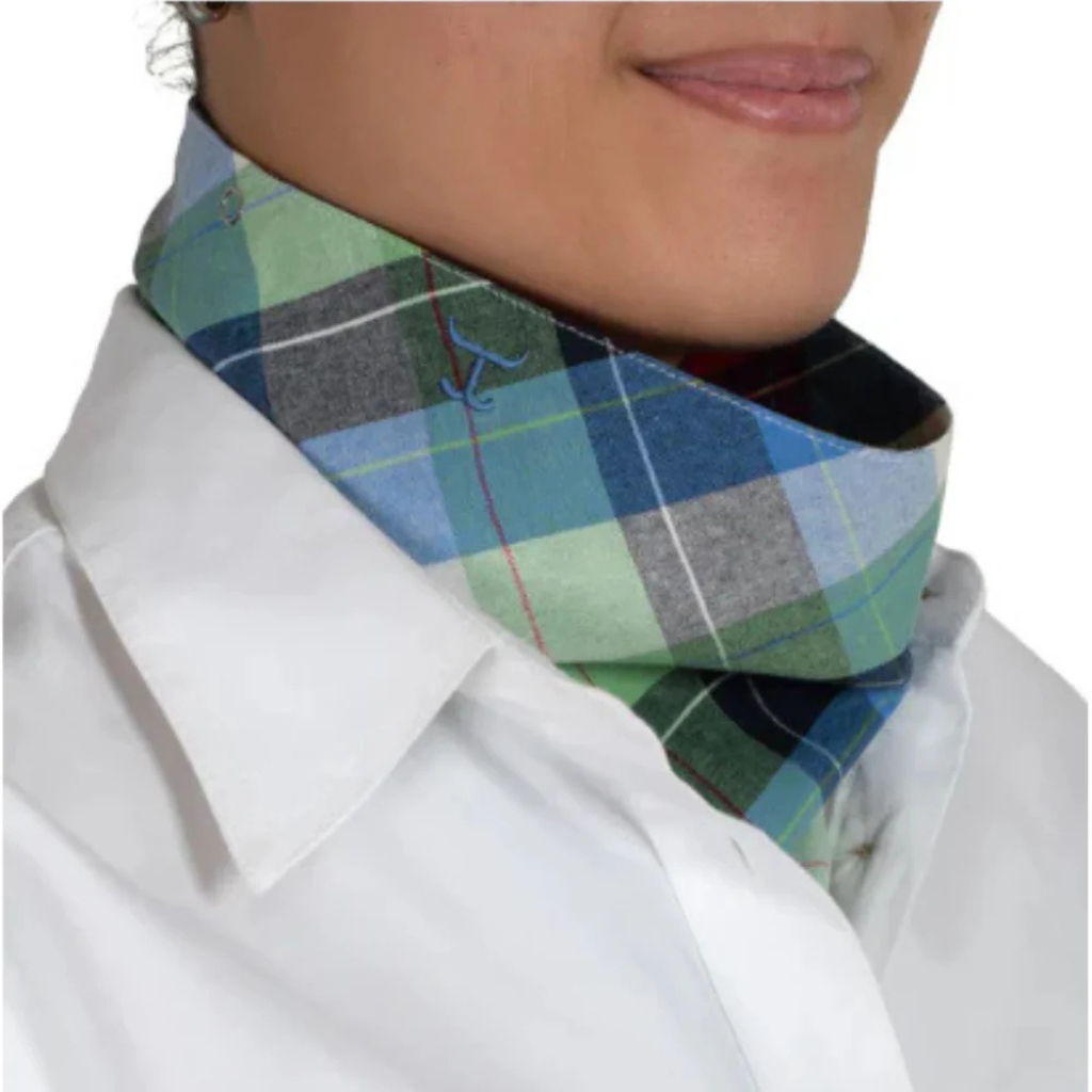 Just Country Womens Carlee Double Sided Scarf - Lime Green Blue Plaid/Red/Cobalt Plaid