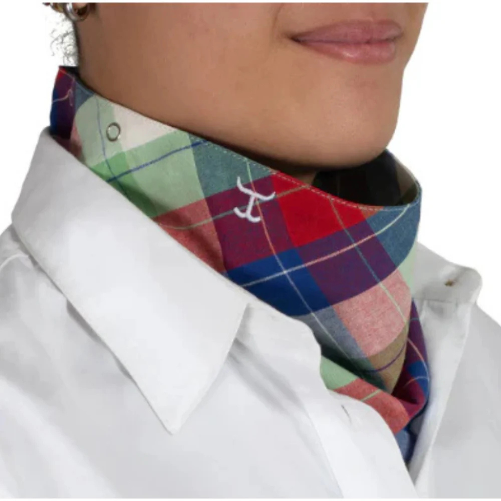 Just Country Womens Carlee Double Sided Scarf - Lime Green Blue Plaid/Red/Cobalt Plaid