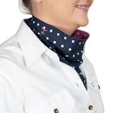 Just Country Womens Carlee Double Sided Scarf - Radiant Orchid/Navy Dots