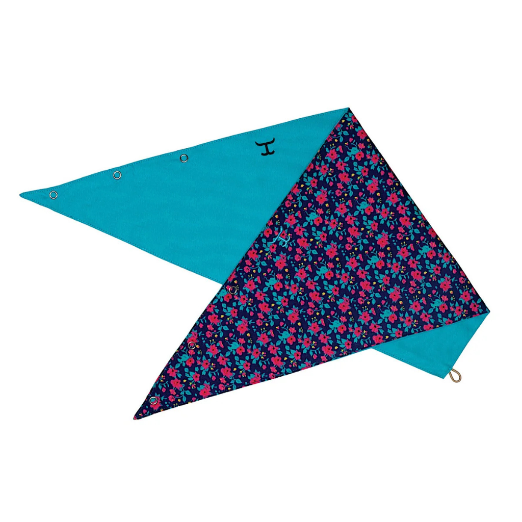 Just Country Carlee Double Sided Scarf - Navy/Pansies/Turquoise