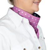 Just Country Womens Carlee Double Sided Scarf - Radiant Orchid/Navy Dots