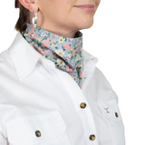 Just Country Womens Carlee Double Sided Scarf - Winter Sky Blue Floral/Blue Bell Floral