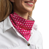 Just Country Carlee Double Sided Scarf - Smoke Grey White Dots/Raspberry White Dots
