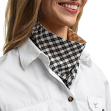Just Country Carlee Double Sided Scarf - Mustard White Check/Black White Check