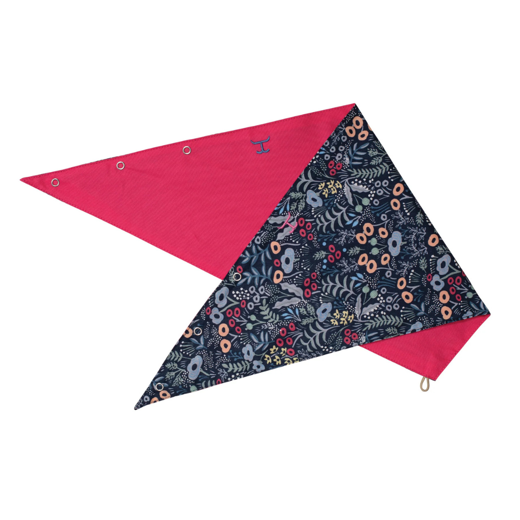Just Country Carlee Double Sided Scarf - Navy Meadow Flowers/Hot Pink