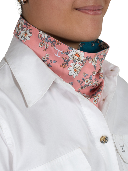 Just Country Womens Carlee Double Sided Scarf - Horizon Blue Magnolia/Sunset Pink Magnolia