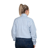 Just Country Womens Abbey Frills Full Button Shirt - Cornflower Blue Check