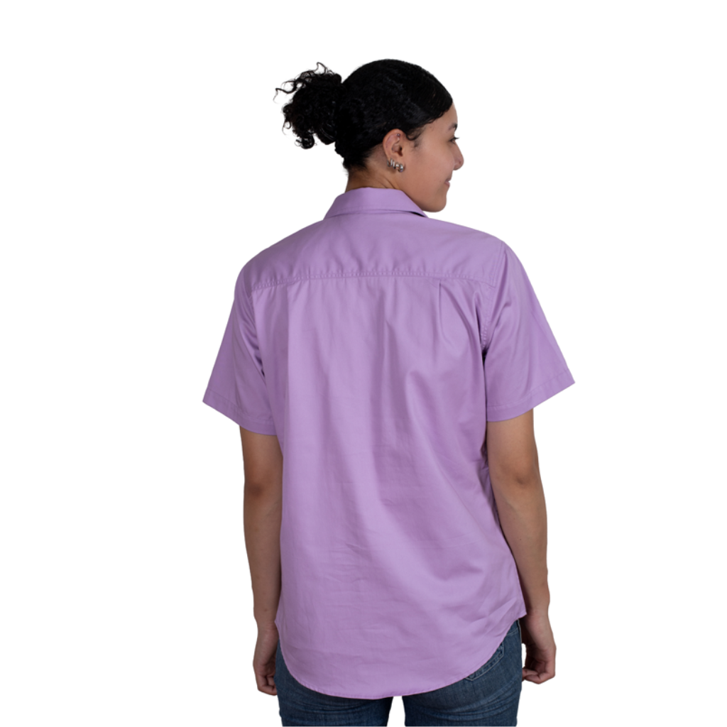 Just Country Womens Evi Short Sleeve Half Button Workshirt - Orchid