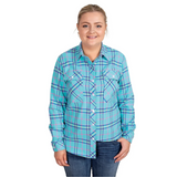 Just Country Womens Brooke Flannel Shirt - Turquoise