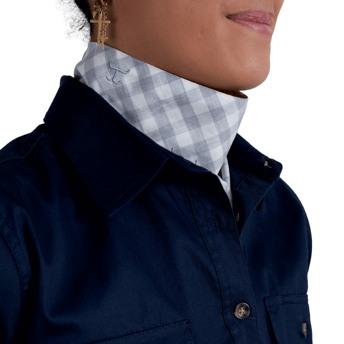 Just Country Womens Carlee Double Sided Scarf - Fawn Check/Grey Check