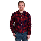 Just Country Mens Evan Flannel - Chilli/Navy