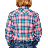 JC Womens Brooke Flannel Pink/Turquoise